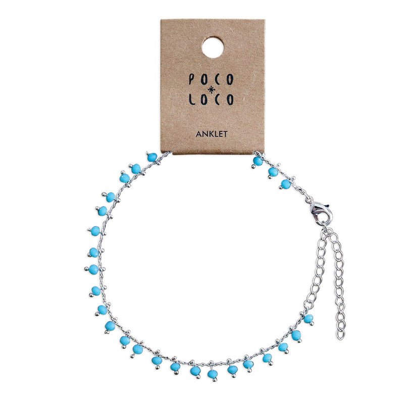 Blue and Silver anklet