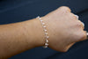 Silver bohemian bracelet with peach beads