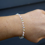 Chain Bracelet Silver plated with multicolour beads