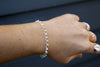 silver bracelet with bohemian multi colour beads