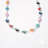 Silver evil eye anklet