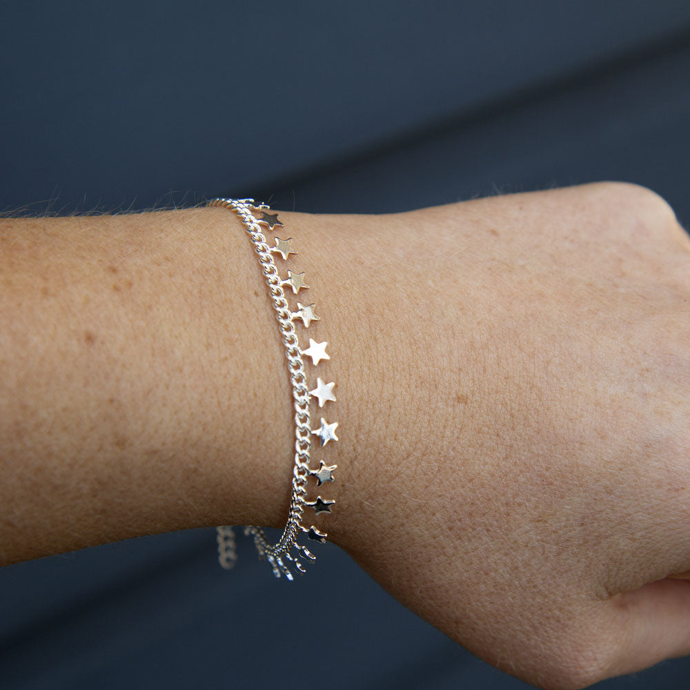 Silver stars bracelet
